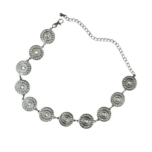 Silver Medallion Crystal Adorned Chain Belt For Women Boho, Western, Cowgirl - Picture 15 of 15